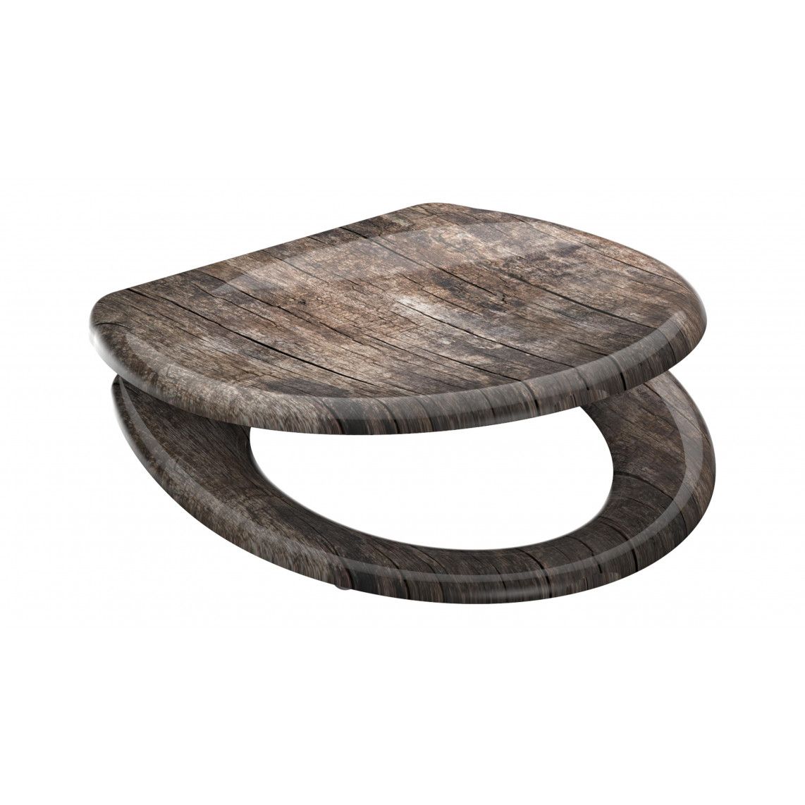 82368 abattant WC en Duroplast OLD WOOD, avec frein de chute et déclipsable vue 2