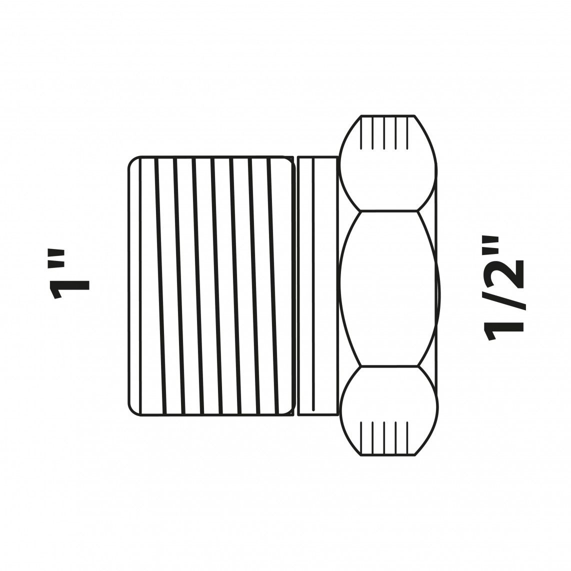 988949955 BR verloopstuk, blanco, 1"BU x 1/2"BI, (3241) vue 2