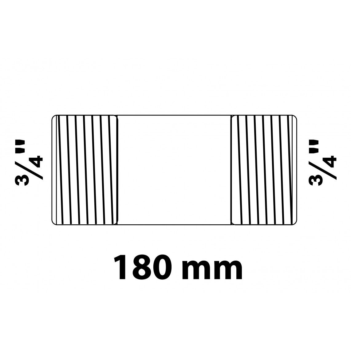 989823655 GI dubbele buisnippel, gegalvaniseerd, 3/4" x 180 mm, (23) vue 2