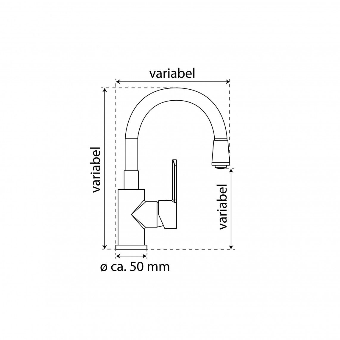 NI075FLCRW FLEXO Wash basin mixer, chrome/white, with flexible spout vue 9