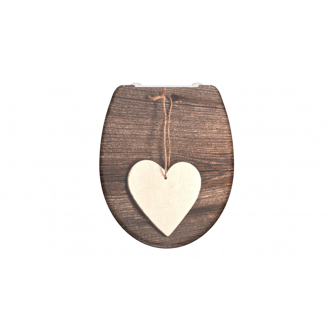82377 Duroplast Toilet seat WOOD HEART, with soft close and quick release vue 2