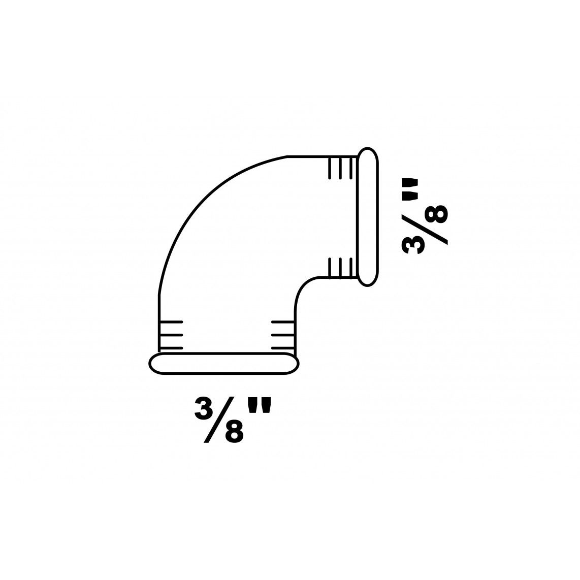 989710055 GI knie 90°, gegalvaniseerd, 3/8"BI, (90) vue 2