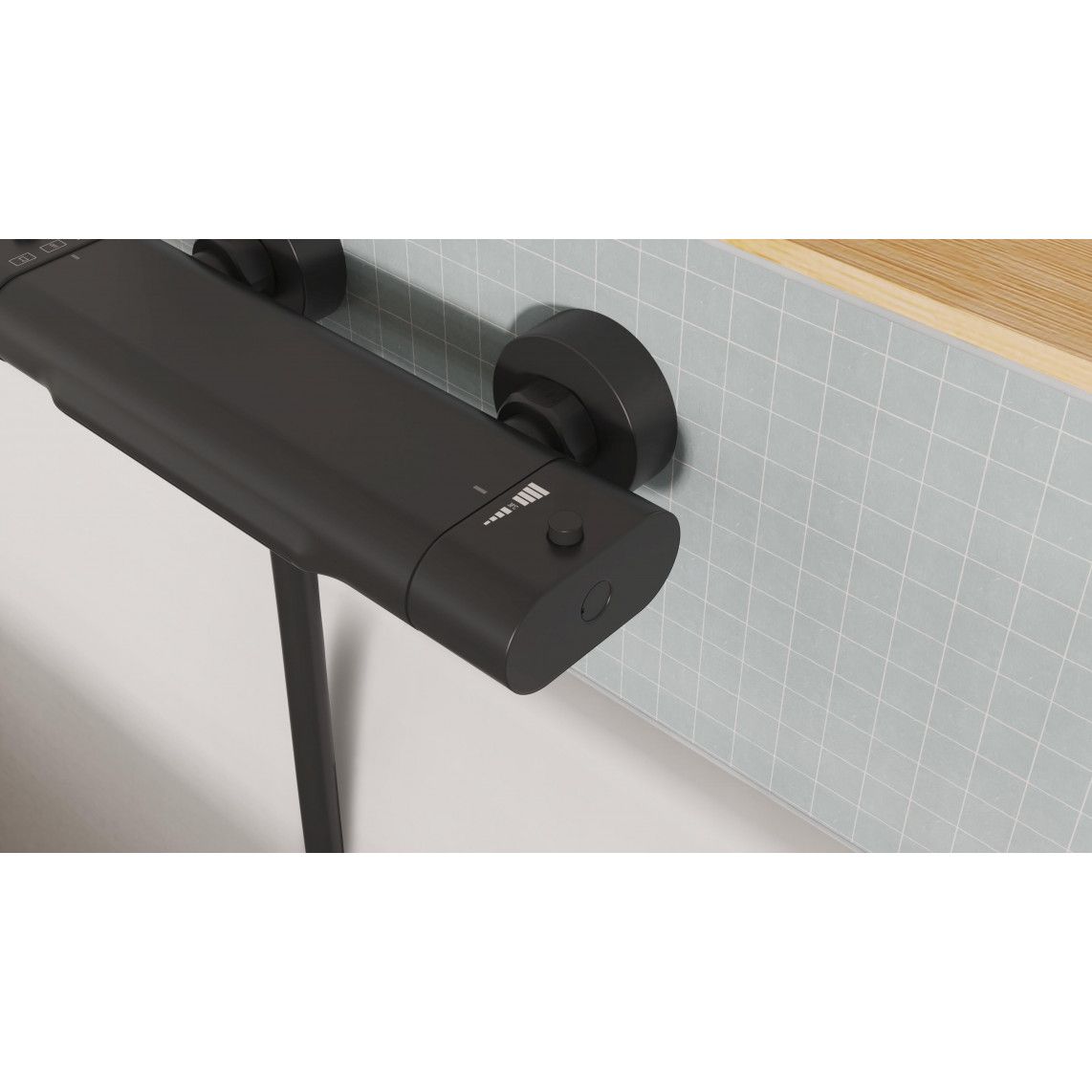 1330090B CARNEO Mitigeur bain/douche, avec bec cascade, noir mat vue 8
