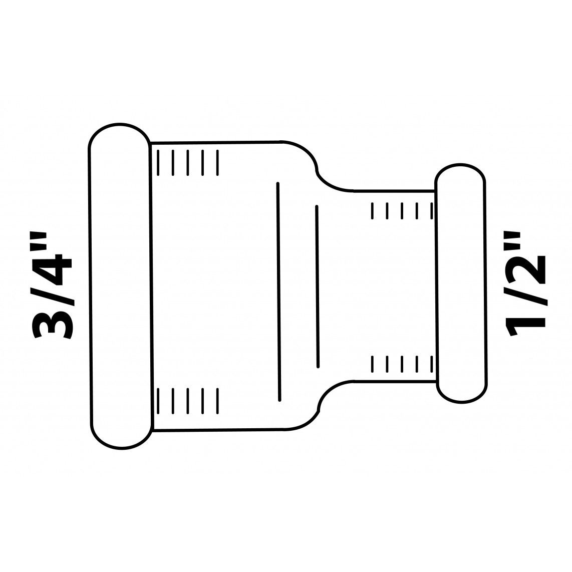 989372355 MS verloopsok, blanco, 3/4"BI x 1/2"BI vue 2