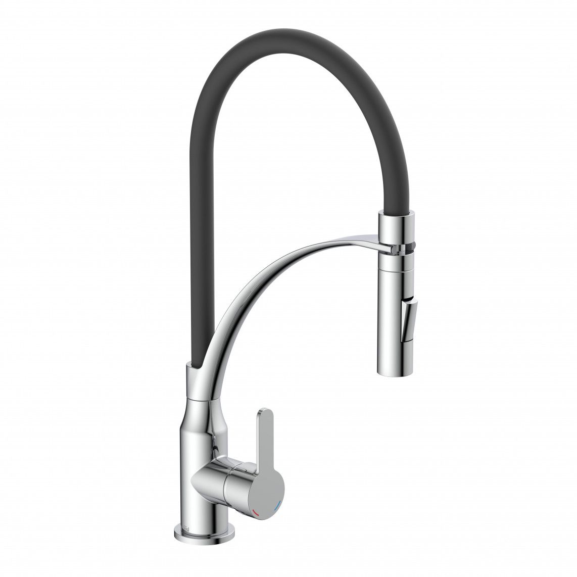 NI183CARCRB CARNEO Mitigeur évier, chromé/noir, avec flexible soft-touch vue 2