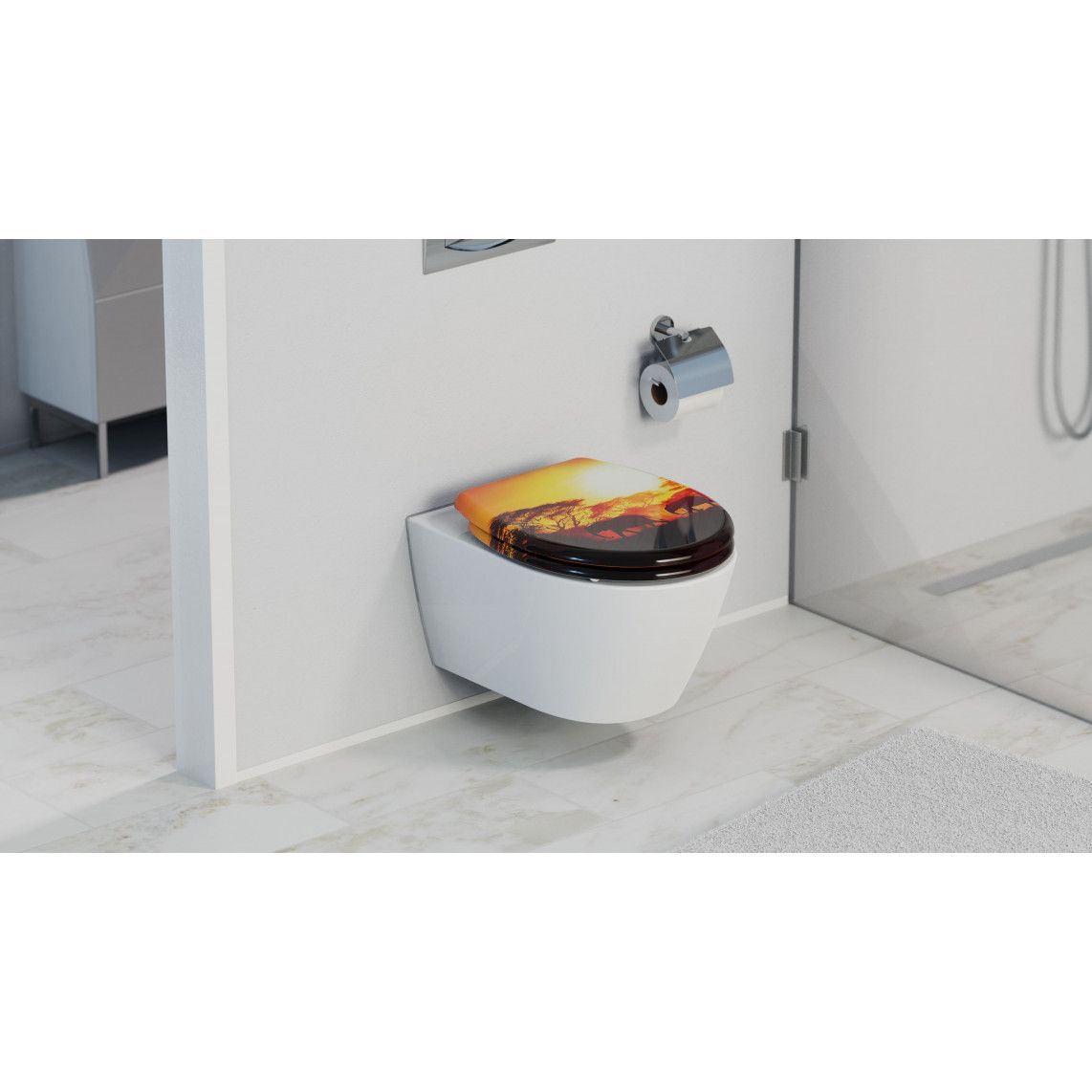 82360 Duroplast WC-zitting AFRICA, met valrem en afneembaar vue 9