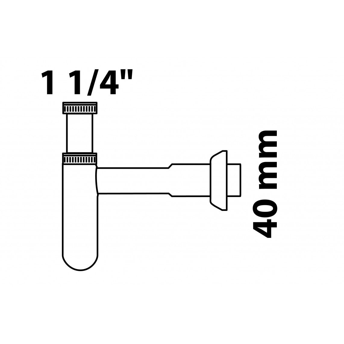 98803858 CHE siphon à bouteille, blanc, 1 1/4" x 40 mm, rond vue 2