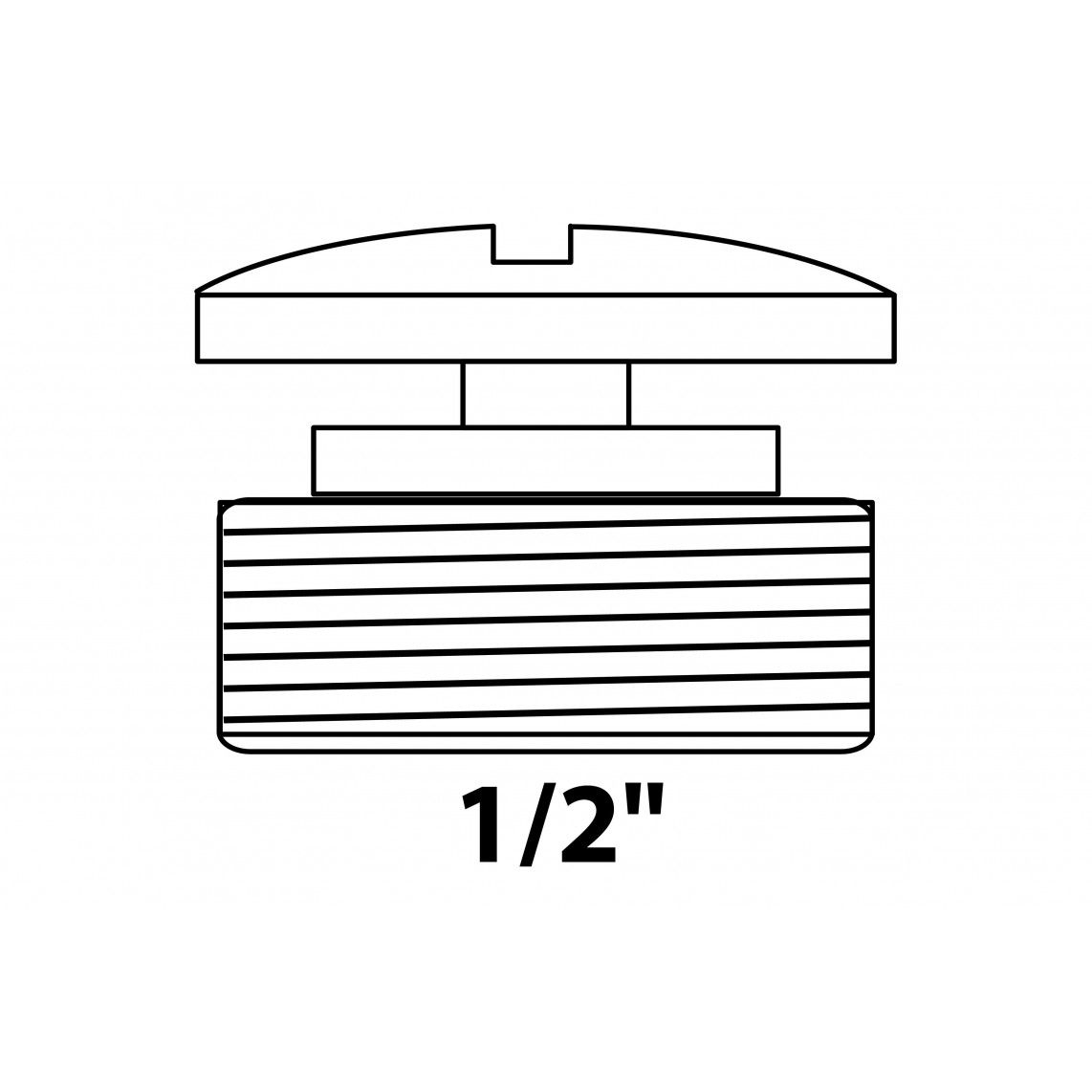 989425155 MS plug, chroom, 1/2"BU, met sleuf vue 2