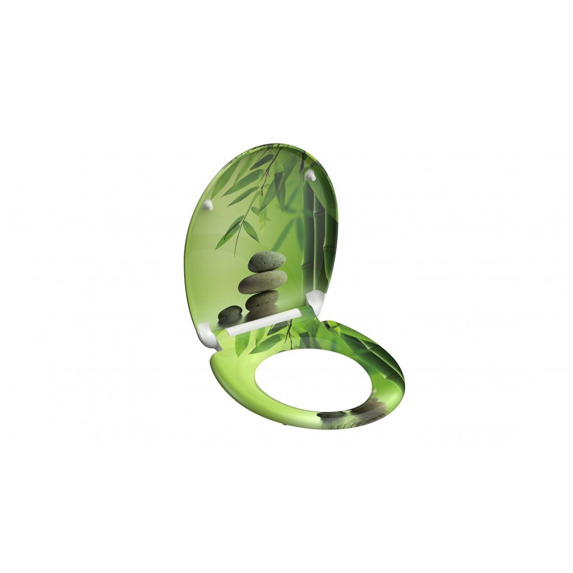 82365 Duroplast Toilet seat GREEN GARDEN, with soft close and quick release vue 3