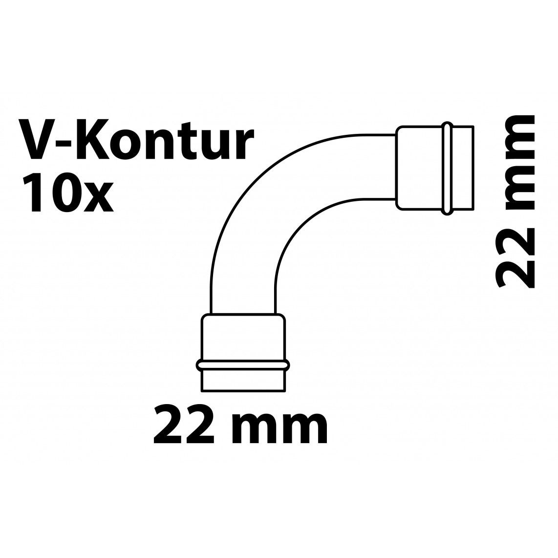 988610464 CU arc 90°, vierge, 22 mm, 2 manchons, (P5002) (10x) vue 2