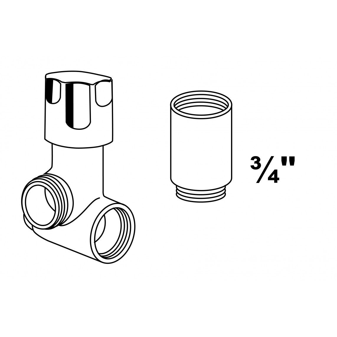 986223148 Vanne GA links, 3/4", avec Compensation pour Robinetterie murale vue 2