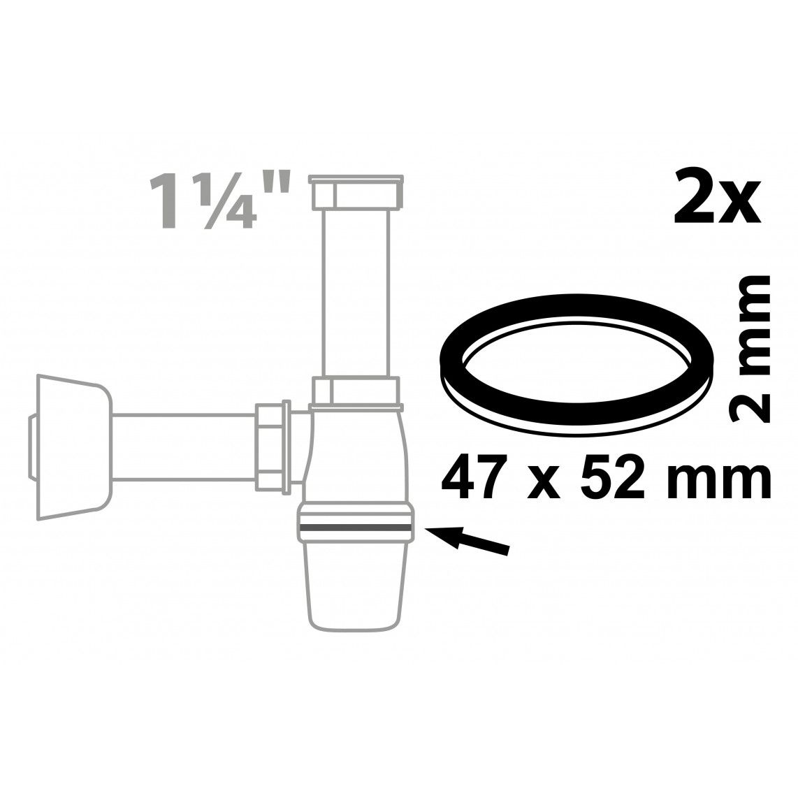 98696190 joint plat, Silicone, 47 x 52 x 2 mm, pour siphon à bouteille (2x) vue 2