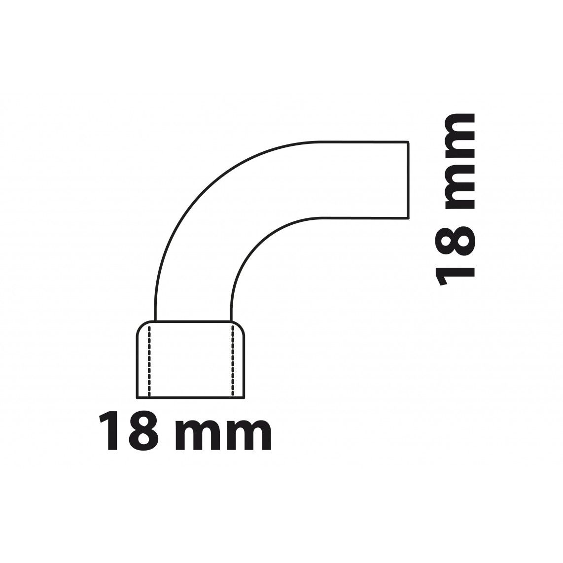 989024017 CU arc 90°, vierge, 18 mm, 1 manchon, (5001a) vue 3
