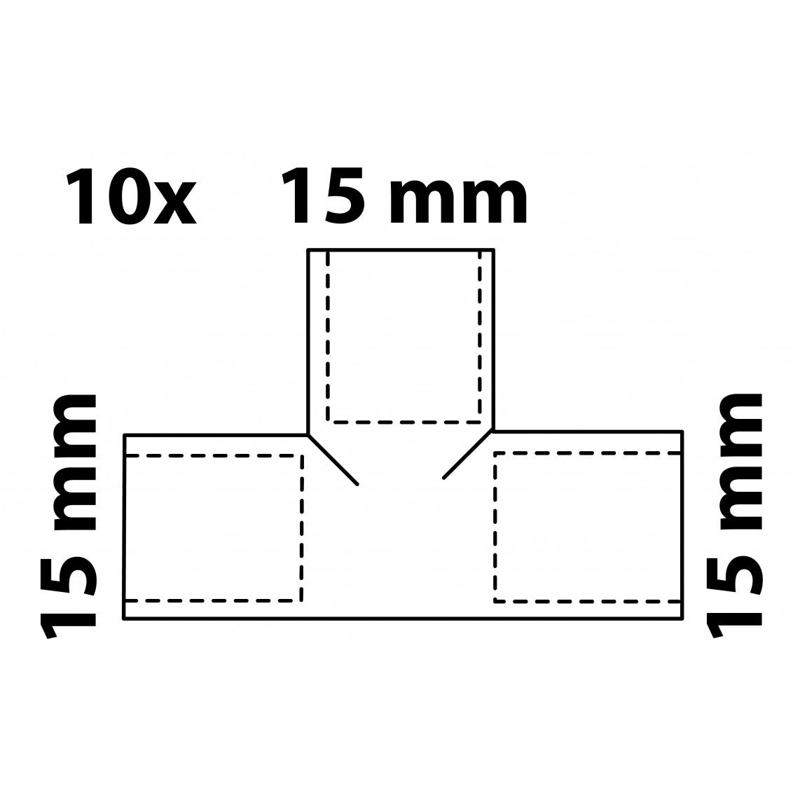 989047655 CU T-stuk, blanco, 15 mm, 3 mofen, (5130) (10x) vue 4