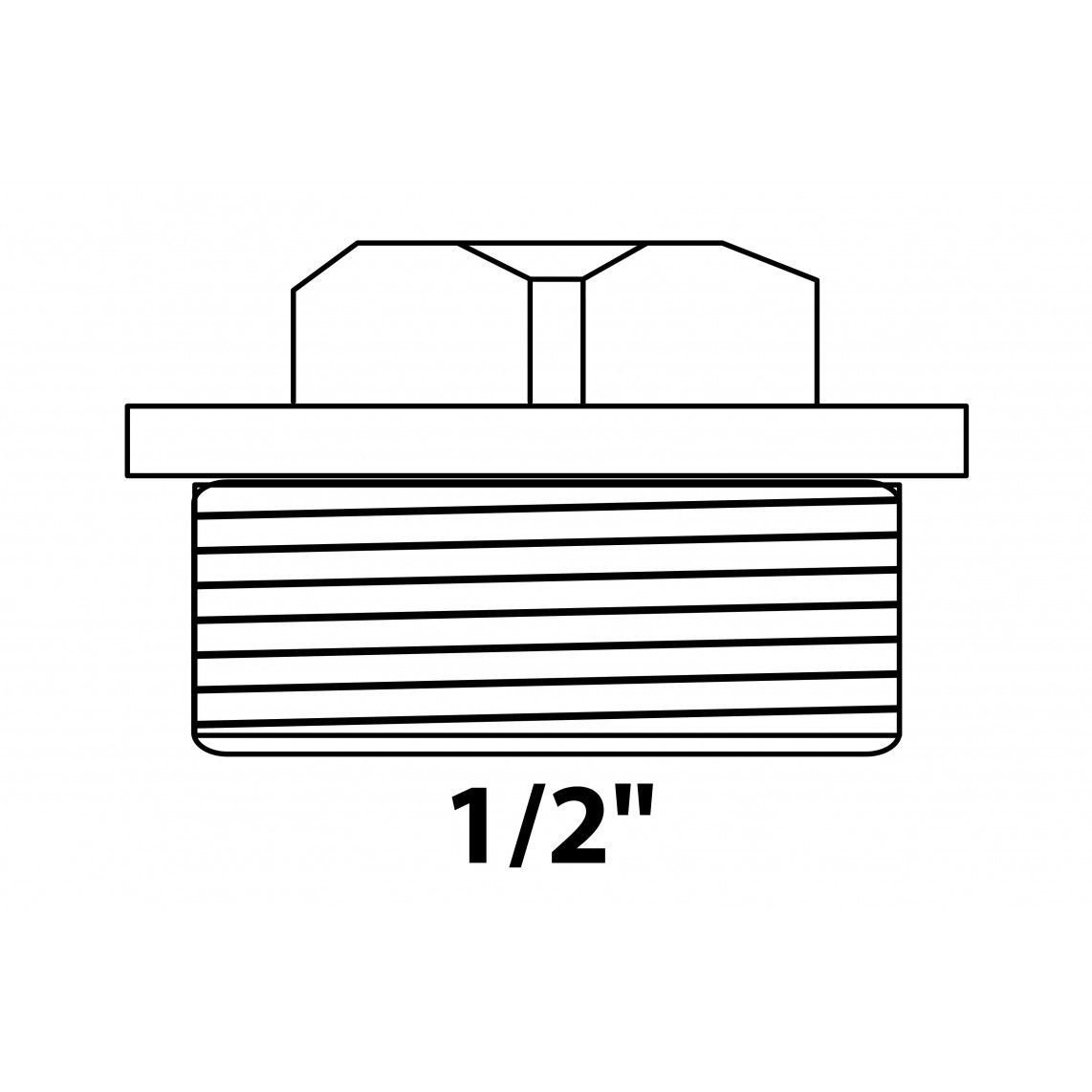 989422155 MS plug, chroom, 1/2"BU vue 2