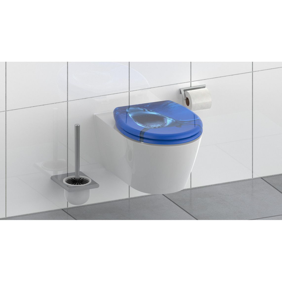 82371 Duroplast WC-zitting SHARK, met valrem en afneembaar vue 7