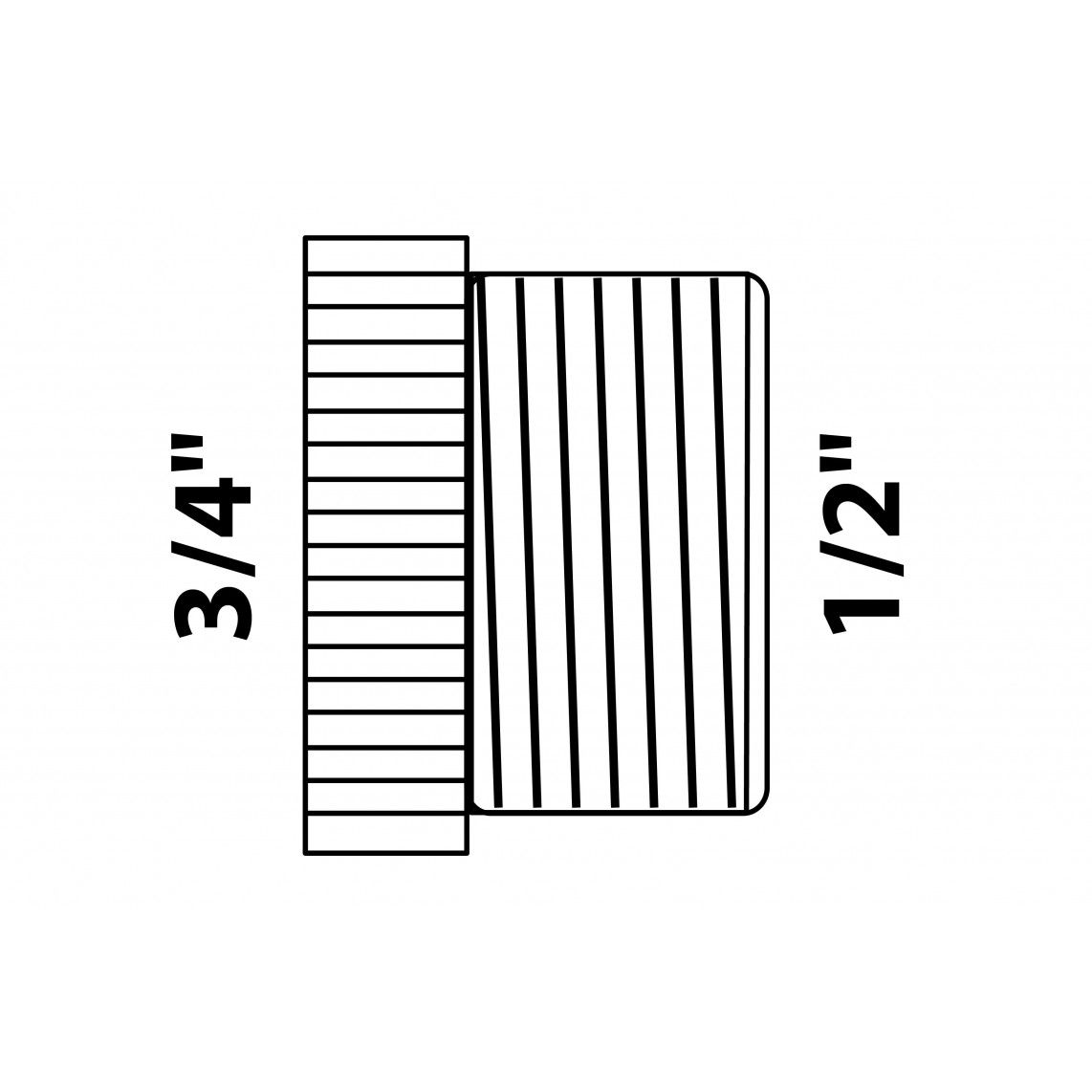 989321155 Reducer piece, brass, chrome, 3/4" female x 1/2" male vue 2