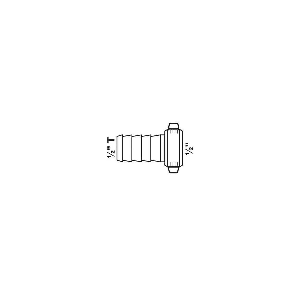987399049 Half hose screw connection, brass, 1/2" M x 1/2" sleeve vue 2