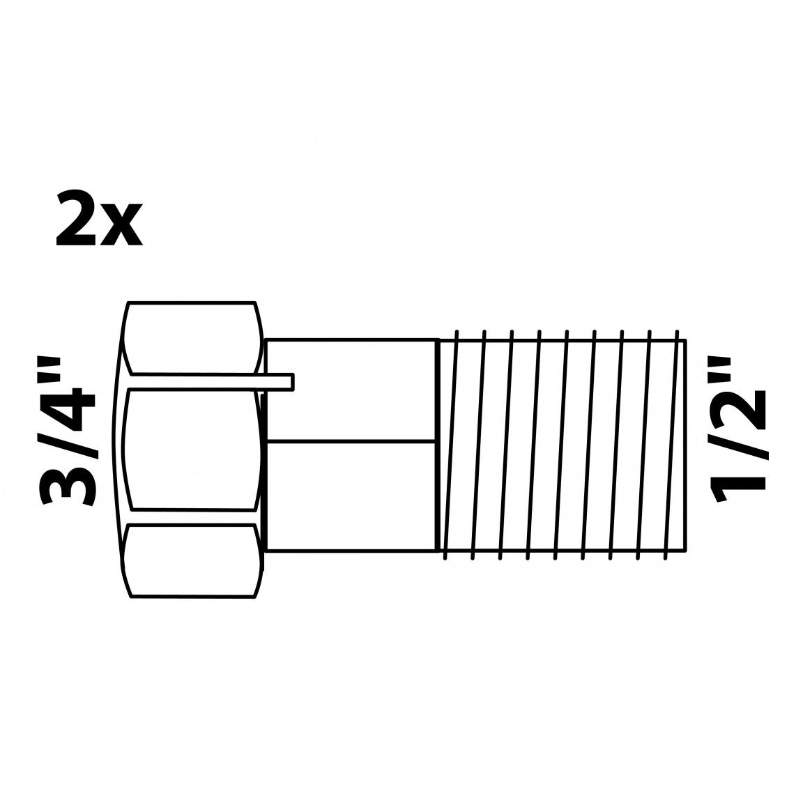 98858231 Water meter screw connection, 3/4" female x 1/2" male (2x) vue 2