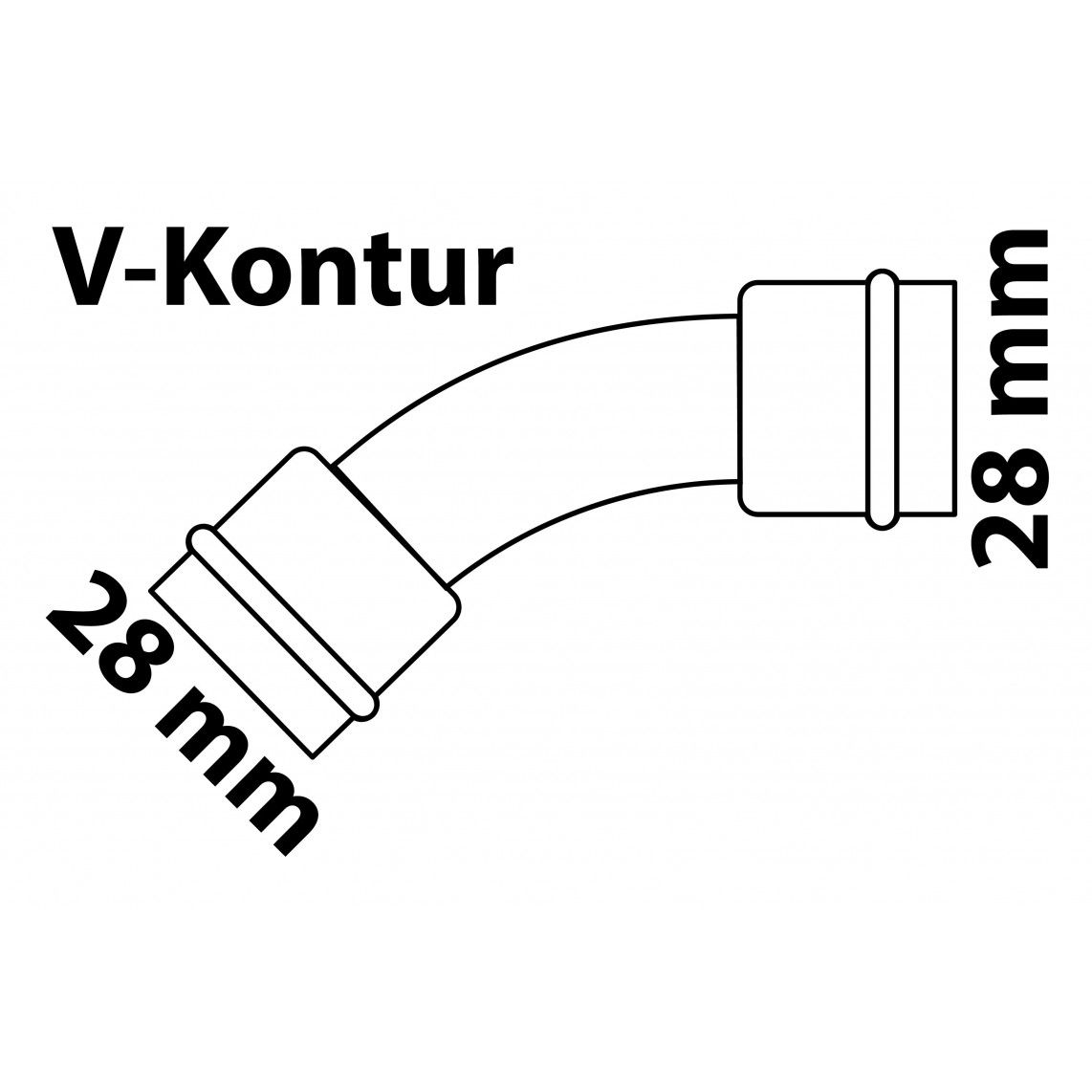 988612554 CU boog 45°, blanco, 28 mm, 2 mofen, (P5041), vue 2