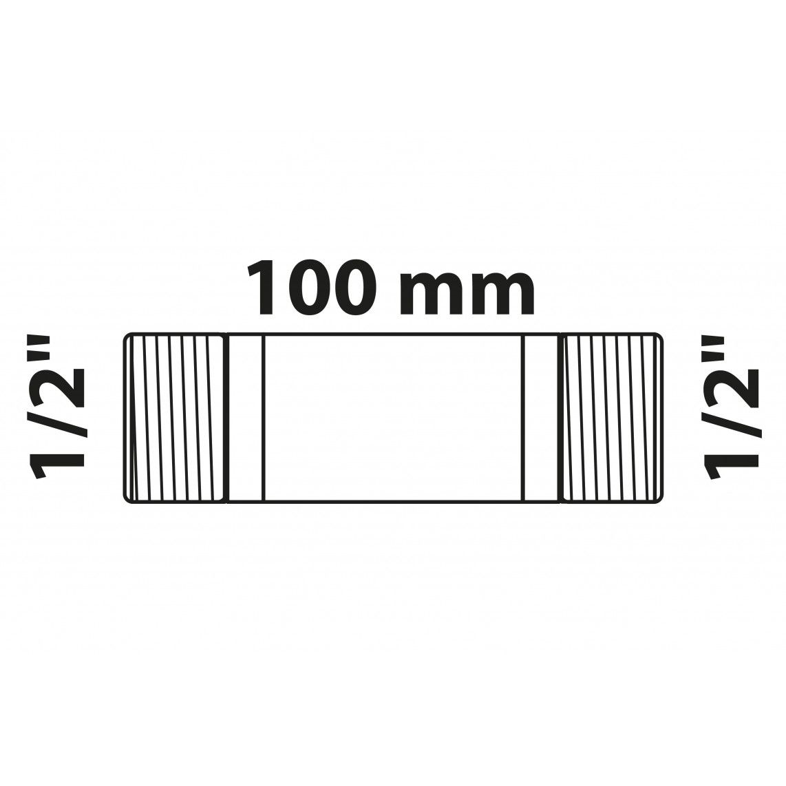 988963313 BR dubbele buisnippel, blanco, 1" x 100 mm, (3530) vue 2