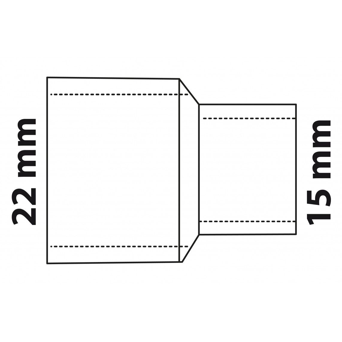 989064017 CU verloopsok, blanco, 22 mm x 15 mm, 2 mofen, (5240) vue 3