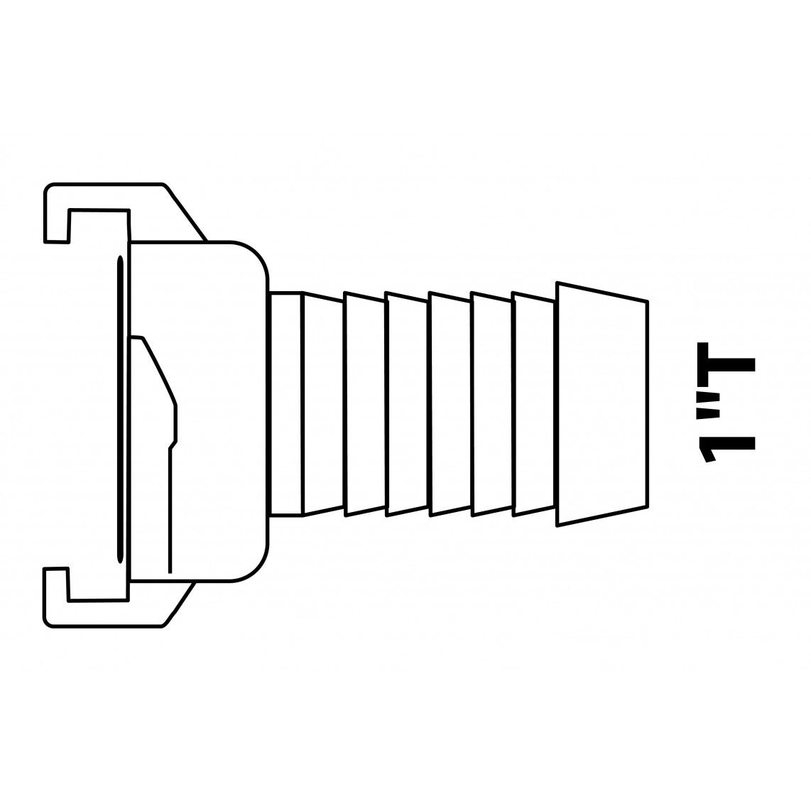 989853048 LT raccord rapide-Pièce de tuyau, vierge, 1"T vue 2