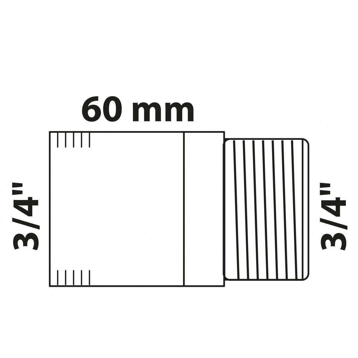 988962113 BR mamelon double, vierge, 3/4" x 60 mm, (3530) vue 2