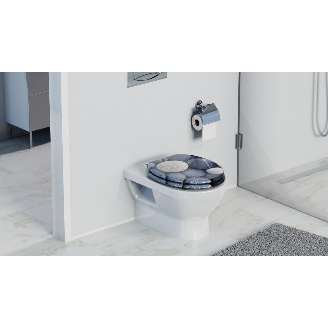 80130 abattant WC en MDF GREY STONES, avec frein de chute vue 11