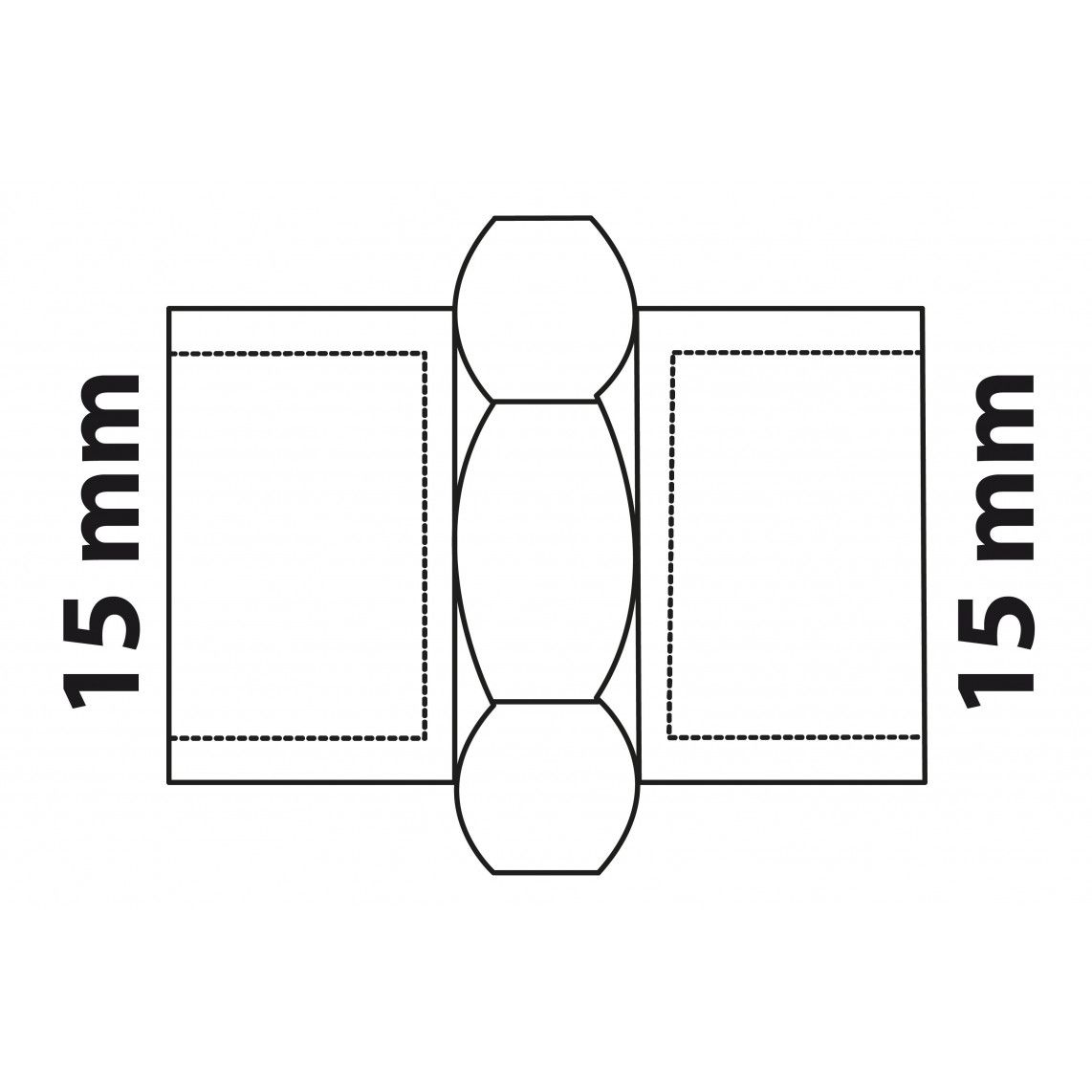 989242255 BR schroefverbinding, blanco, 15 mm, conische afdichting, 2 mofen (4340) vue 2