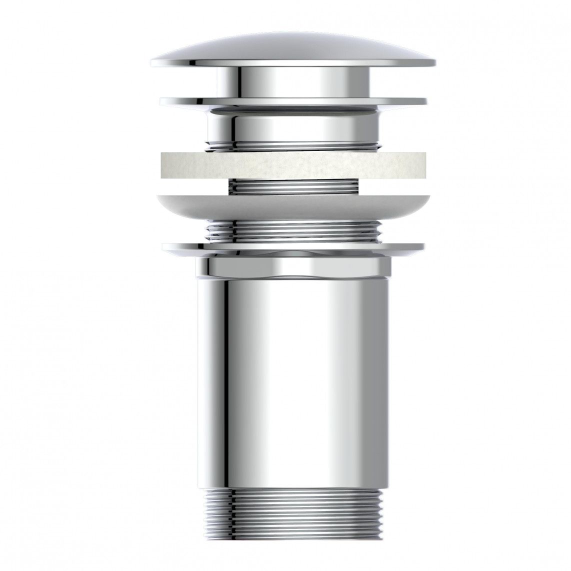 988073013 vanne d'évacuation à bouton clic-clac, chromé, 1 1/4" vue 2